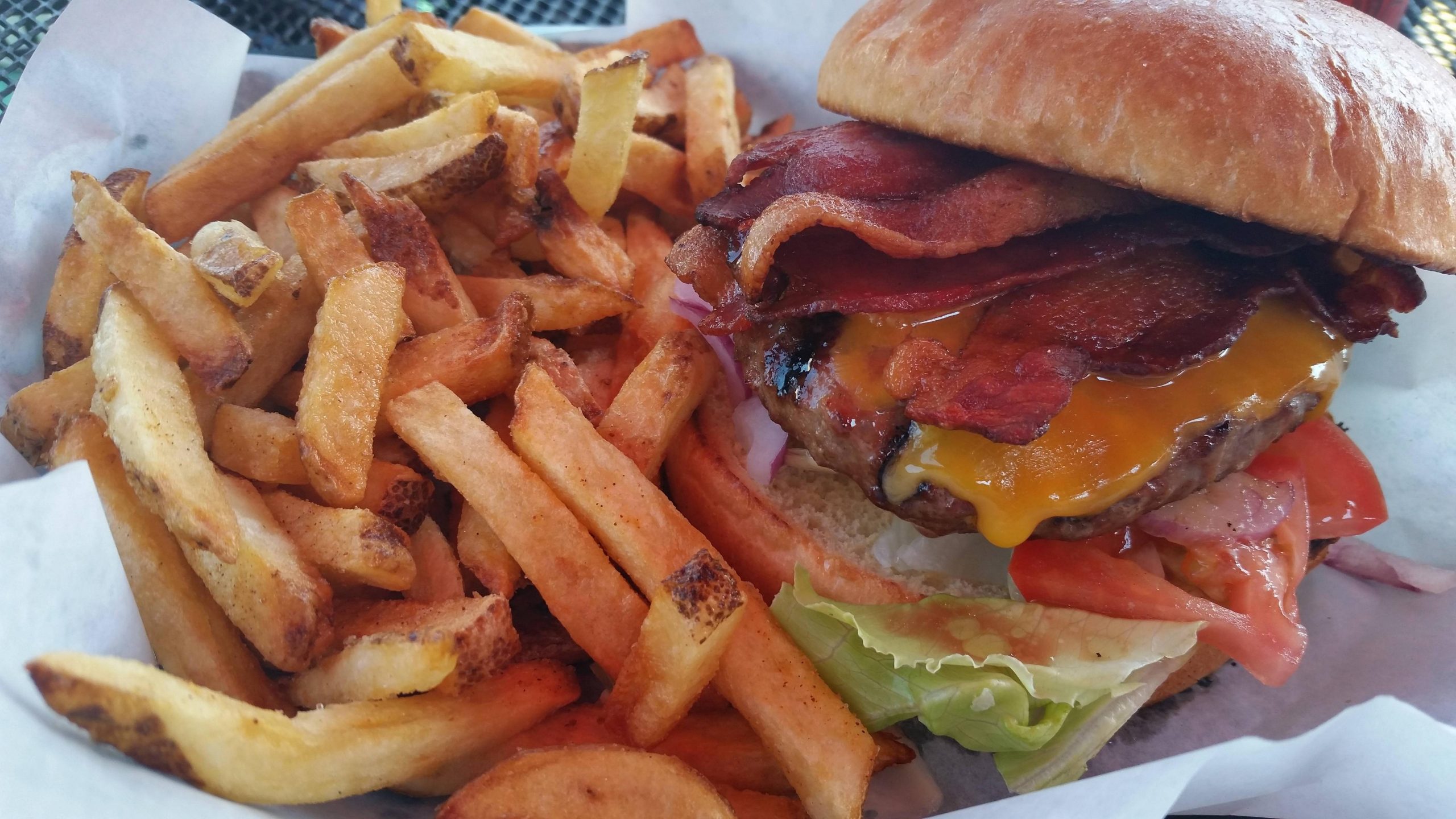 burger and fries
